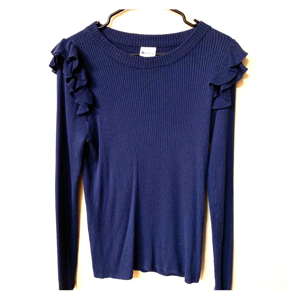 Navy Blue Ribbed Women’s Sweater